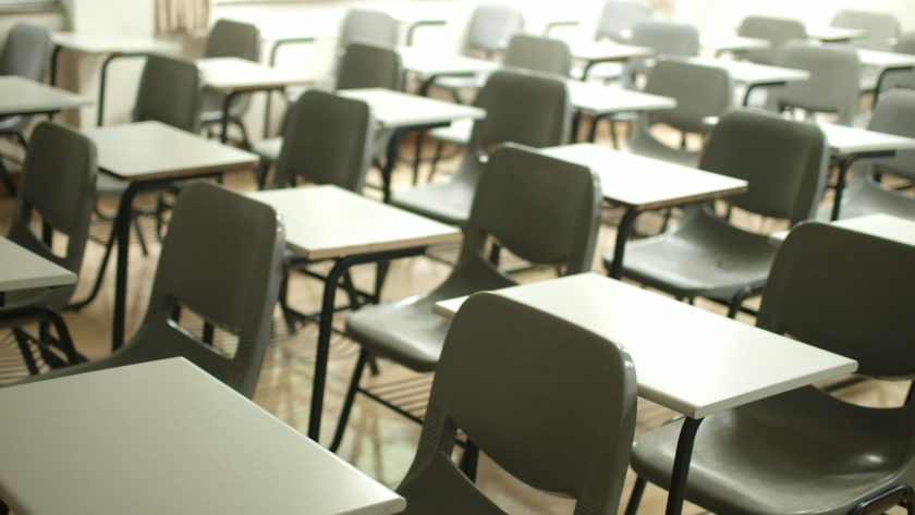 white table with black chairs